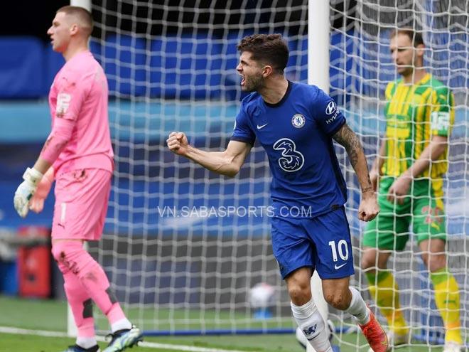 Pulisic ghi bàn mở tỉ số trận đấu.