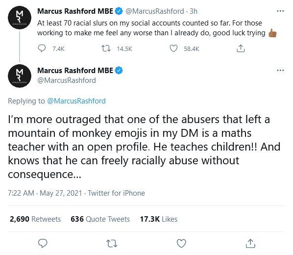 Chia sẻ trên Twitter của Rashford sau trận đấu