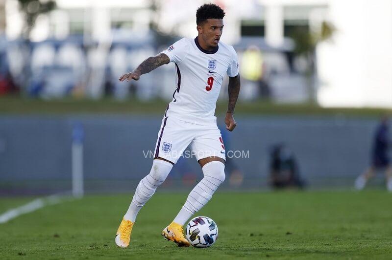 Sancho đã chơi 19 trận cho ĐT Anh. (Ảnh: Twitter)