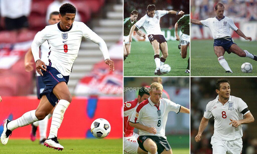 Bellingham vừa có vinh dự mặc áo số 8 của một loạt tiền vệ huyền thoại tại ĐT Anh