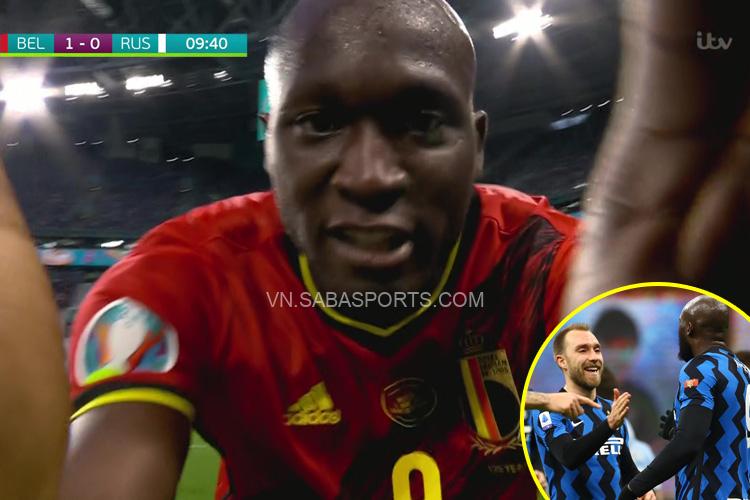Lukaku đã gửi lời động viên đến Eriksen khi ăn mừng bàn thắng