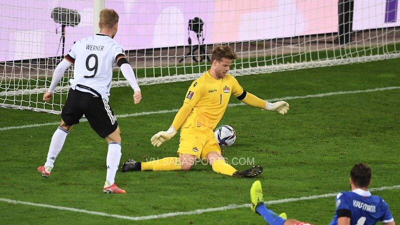 Werner dứt điểm gọn gàng để mở tỷ số của trận đấu