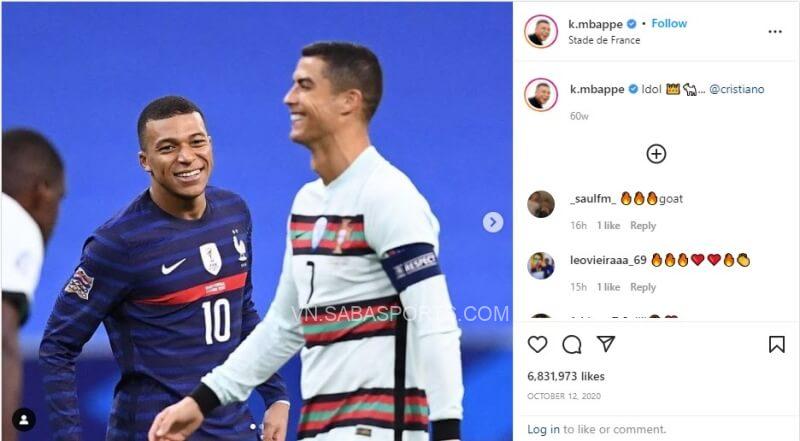 Mbappe ca ngợi Cristiano hết lời