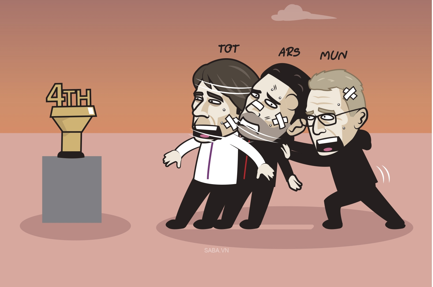 Rangnick tính học theo Conte và Arteta trong việc né Champions League... (Ảnh: Just toon it) 