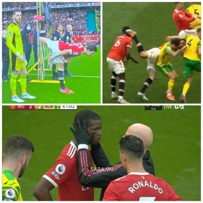 Khổ thân Pogba khi trở thành nạn nhân tiếp theo của Maguire