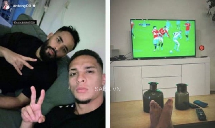 Antony xem MU thi đấu với Liverpool trong trận mới đây