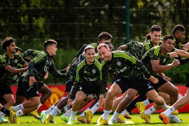 MU tập luyện cho trận đấu sắp tới.