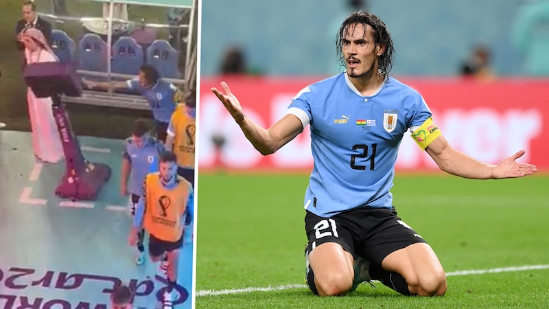 Cavani đấm vào màn hình VAR