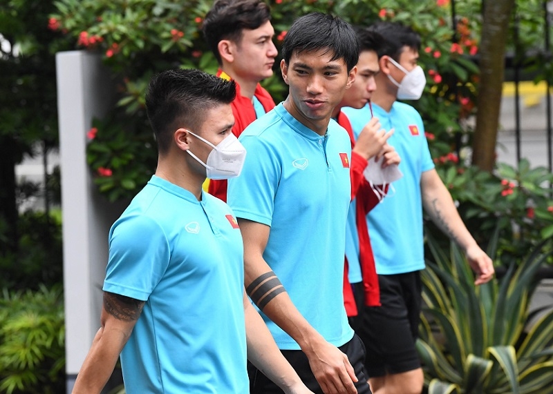 ĐT Việt Nam chỉ có 1 buổi tập trước trận này (Ảnh: TTVH)