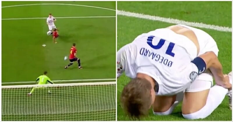 Rodri vào bóng nguy hiểm sau khi Odegaard đã tung cú dứt điểm