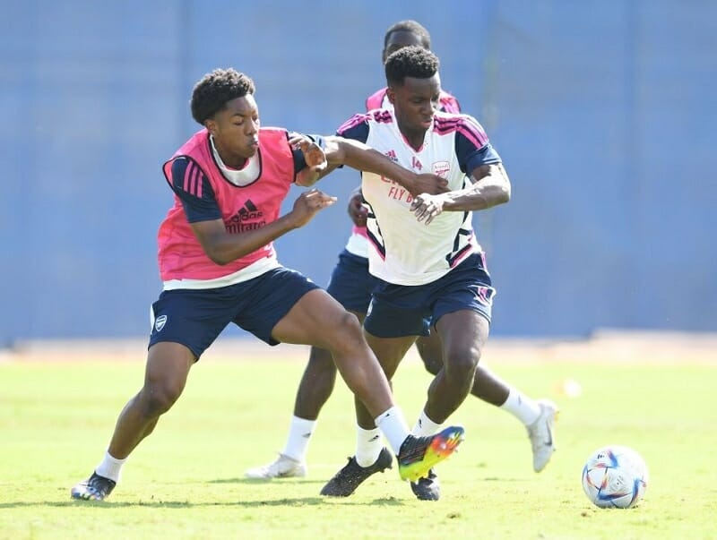 Nketiah đã trở lại tập luyện cho Arsenal