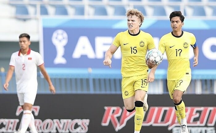 U23 Malaysia chỉ có bàn thắng danh dự (Ảnh: Vietnamnet)