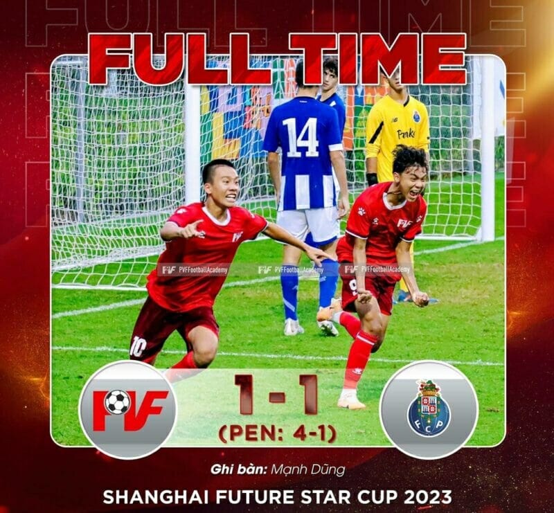 U16 PVF ngược dòng đánh bại U16 Porto (Ảnh: PVF)