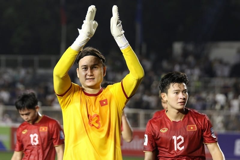 Đặng Văn Lâm có ngày ra quân thành công cùng ĐT Việt Nam (Ảnh: Liên đoàn Bóng đá Việt Nam – VFF).