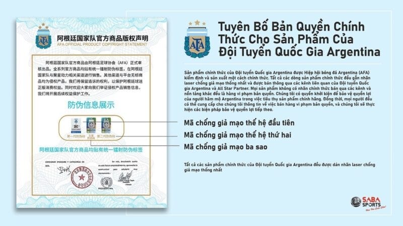 SABAVN cam kết sản phẩm chính hãng