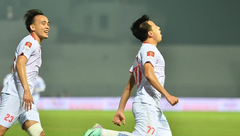 Hải Phòng vừa thắng ngược Khánh Hòa. Ảnh: VnExpress.