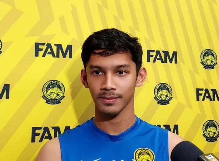 Tiền vệ Aiman Afif của U23 Malaysia dính chấn thương.