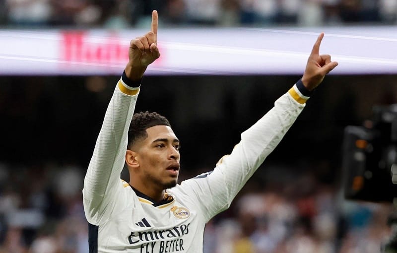 Bellingham nâng tỷ số 2-0 cho Real Madrid.