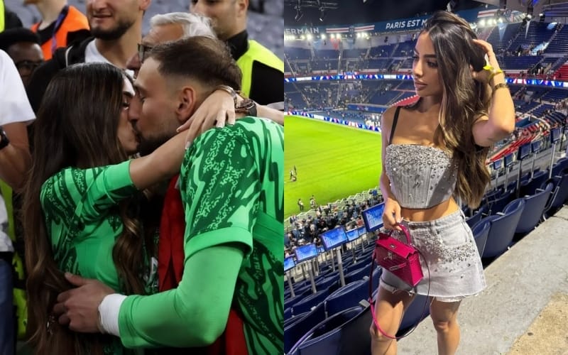 Alessia thường xuyên góp mặt trên khán đài cổ vũ Gianluigi Donnarumma